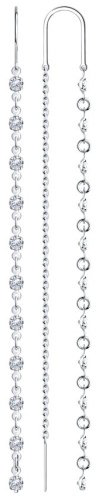 Серьги-цепочки SOKOLOV 94020805 вес 3.2 г серебро, фианит купить,NaN