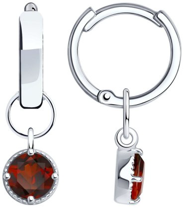Серьги SOKOLOV 92022548 вес 2.46 г серебро, гранат купить,NaN