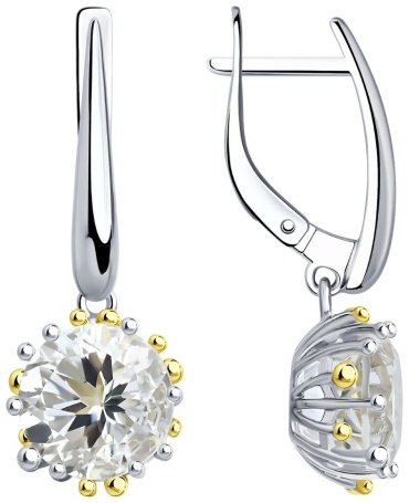 Серьги SOKOLOV 92021898 вес 5.31 г серебро, горный хрусталь купить,39880