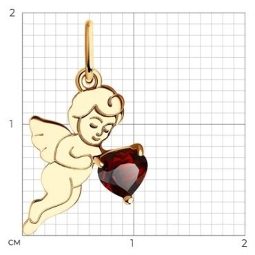 Подвеска Diamant 51-330-01373-1 вес 0.77 г золото, гранат купить,62330
