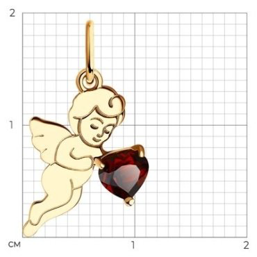 Подвеска Diamant 51-330-01373-1 вес 0.77 г золото, гранат купить,62330