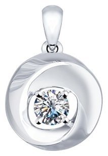 Подвеска SOKOLOV 94031540 вес 1.6 г серебро, фианит купить,11706