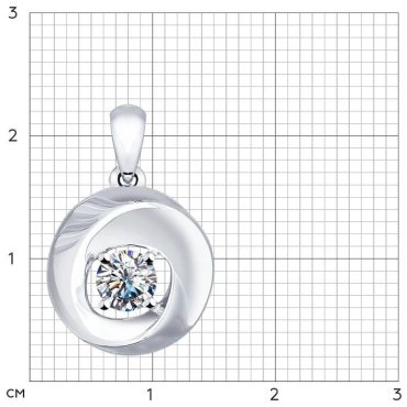 Подвеска SOKOLOV 94031540 вес 1.6 г серебро, фианит купить,11706