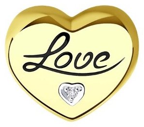 Подвеска Diamant 53-230-01327-1 вес 1.27 г золото, бриллиант