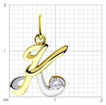 Подвеска Diamant 53-130-00561-1 вес 0.96 г золото, фианит купить,72129
