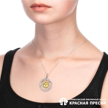 Подвеска Красная пресня 5387150-1 вес 4.9 г серебро, фианит купить,21399