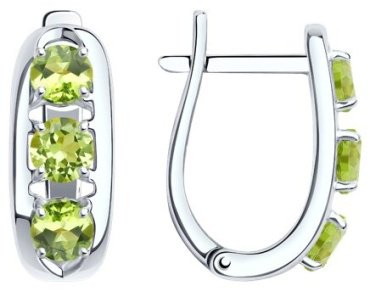 Серьги SOKOLOV 92022570 вес 3.24 г серебро, хризолит купить,NaN