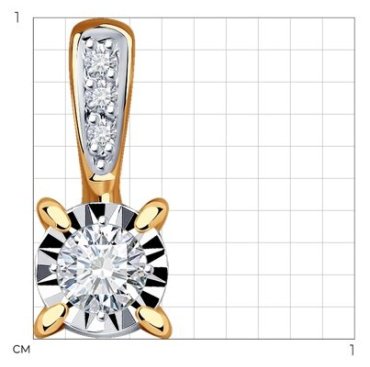 Подвеска Diamant 51-230-01755-1 вес 0.51 г золото, бриллиант купить,159558