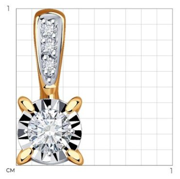 Подвеска Diamant 51-230-01755-1 вес 0.51 г золото, бриллиант купить,159558
