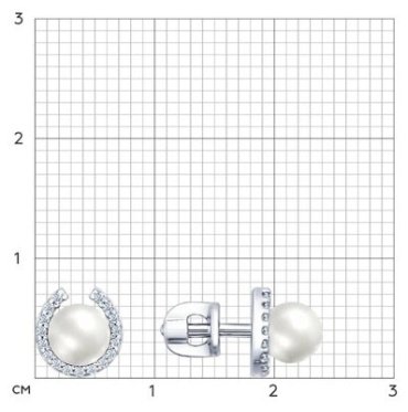 Пусеты SOKOLOV 94021726 вес 2.27 г серебро, жемчуг купить,15569