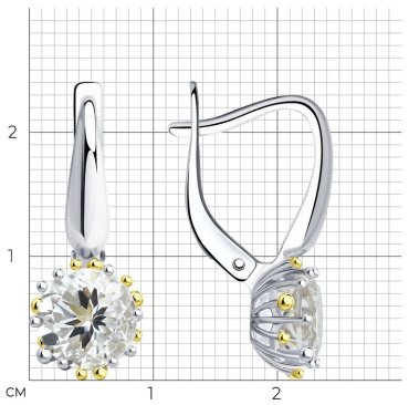 Серьги SOKOLOV 92021914 вес 3.21 г серебро, горный хрусталь купить,25650