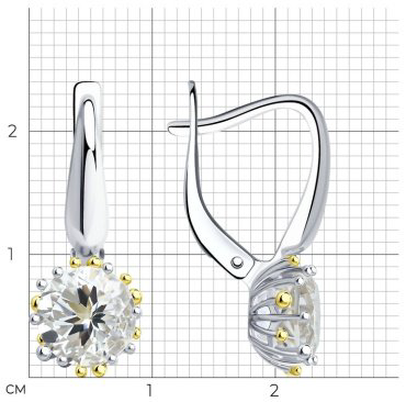 Серьги SOKOLOV 92021914 вес 3.21 г серебро, горный хрусталь купить,25650