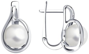 Серьги SOKOLOV 94024759 вес 5.08 г серебро, жемчуг купить,27262