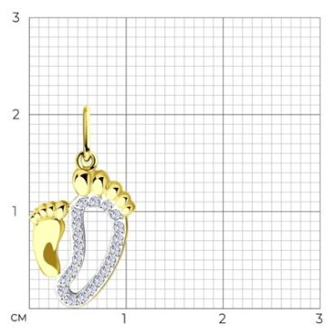 Подвеска Diamant 53-130-00699-1 вес 0.95 г золото, фианит купить,120534