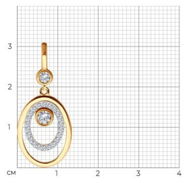 Подвеска Diamant 51-130-01913-1 вес 1.45 г золото, фианит купить,147986