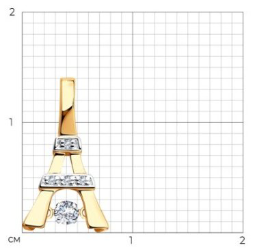 Подвеска SOKOLOV 1030740 вес 0.62 г золото, бриллиант купить,206628