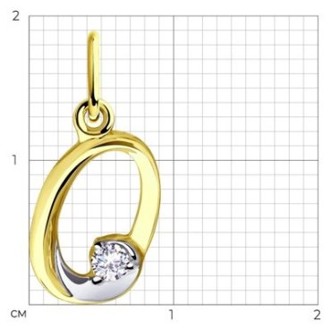 Подвеска Diamant 53-130-00551-1 вес 0.88 г золото, фианит купить,80792