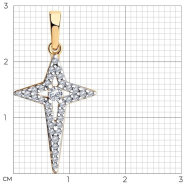 Подвеска SOKOLOV 93030463-sk23 вес 1.15 г серебро, фианит купить,NaN