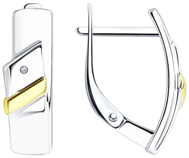 Серьги SOKOLOV 87020043-sk17 вес 2.84 г серебро, бриллиант купить,21248