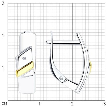 Серьги SOKOLOV 87020043-sk17 вес 2.84 г серебро, бриллиант купить,21248