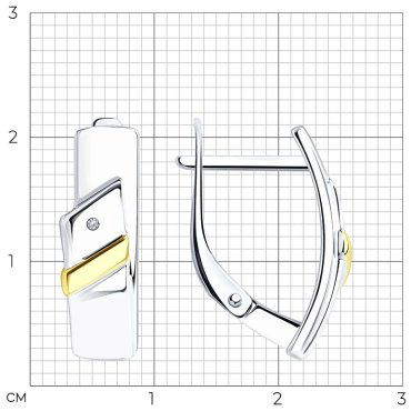 Серьги SOKOLOV 87020043-sk17 вес 2.84 г серебро, бриллиант купить,21248