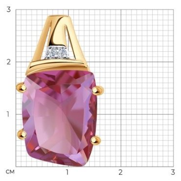 Подвеска SOKOLOV 732266 вес 1.83 г золото, фианит, ситалл купить,170342