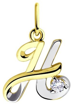 Подвеска Diamant 53-130-00553-1 вес 1.14 г золото, фианит купить,75164