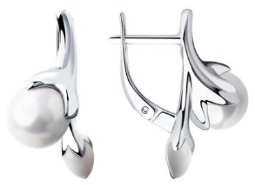 Серьги SOKOLOV 94022672 вес 5.49 г серебро, жемчуг, эмаль купить,25650