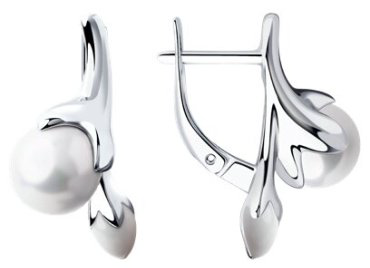 Серьги SOKOLOV 94022672 вес 5.49 г серебро, жемчуг, эмаль купить,25650