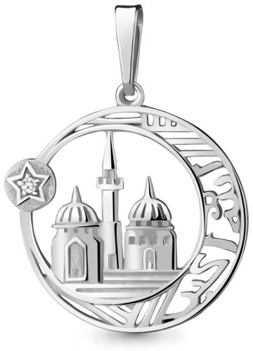 Подвеска AQUAMARINE 21101A вес 2 г серебро, фианит