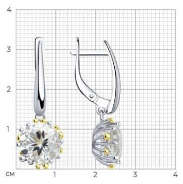 Серьги SOKOLOV 92021898 вес 5.02 г серебро, горный хрусталь купить,39892