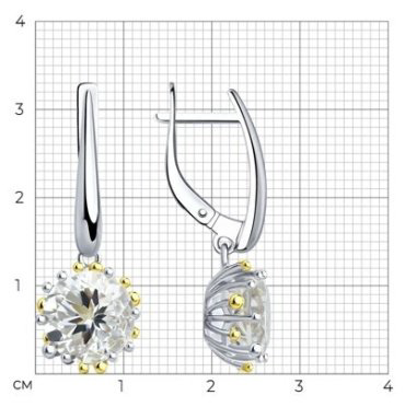 Серьги SOKOLOV 92021898 вес 5.02 г серебро, горный хрусталь купить,39892