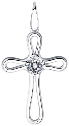 Крестик Diamant 94-130-01320-1 вес 2.06 г серебро, фианит купить,11999