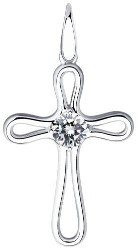 Крестик Diamant 94-130-01320-1 вес 2.06 г серебро, фианит купить,11999