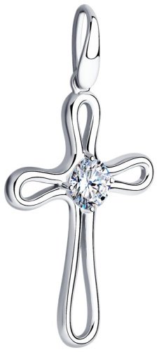 Крестик Diamant 94-130-01320-1 вес 2.06 г серебро, фианит купить,11999