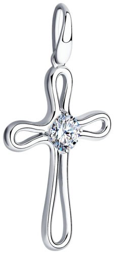 Крестик Diamant 94-130-01320-1 вес 2.06 г серебро, фианит купить,11999