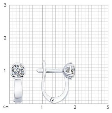 Серьги SOKOLOV 89020010 вес 1.79 г серебро, фианит Swarovski купить,14739