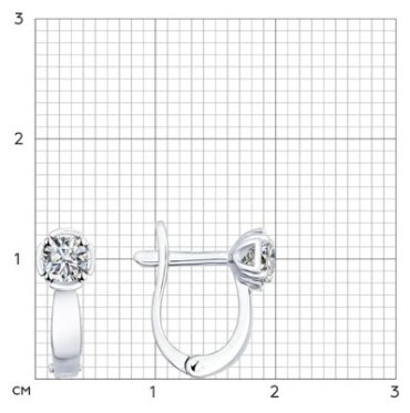 Серьги SOKOLOV 89020010 вес 1.79 г серебро, фианит Swarovski купить,14739