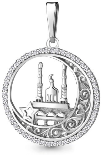 Подвеска AQUAMARINE 22765А вес 2.54 г серебро, фианит купить,28728