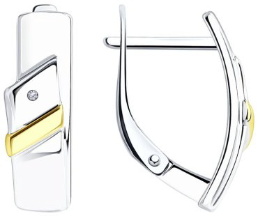 Серьги SOKOLOV 87020043-sk20 289 вес 2.89 г серебро, бриллиант купить,21248