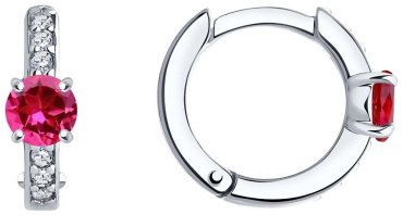 Серьги SOKOLOV 84020036 вес 1.98 г серебро, корунд купить,14046