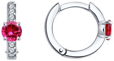 Серьги SOKOLOV 84020036 вес 1.98 г серебро, корунд купить,14046