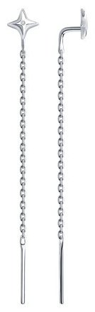 Серьги-цепочки SOKOLOV 87020096 вес 0.79 г серебро, бриллиант купить,14882