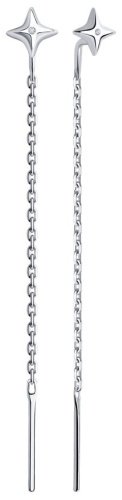 Серьги-цепочки SOKOLOV 87020096 вес 0.79 г серебро, бриллиант купить,14882