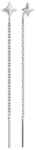 Серьги-цепочки SOKOLOV 87020096 вес 0.79 г серебро, бриллиант купить,14882
