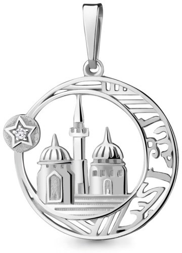 Подвеска AQUAMARINE 21101А вес 2.29 г серебро, фианит купить,19391
