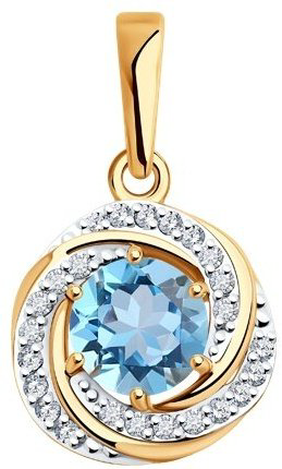 Подвеска Diamant 51-330-02281-1 вес 1.46 г золото, топаз купить,119108