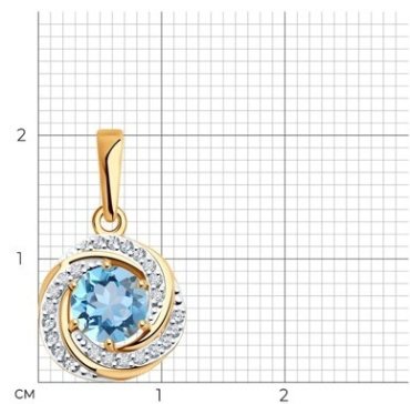Подвеска Diamant 51-330-02281-1 вес 1.46 г золото, топаз купить,119108