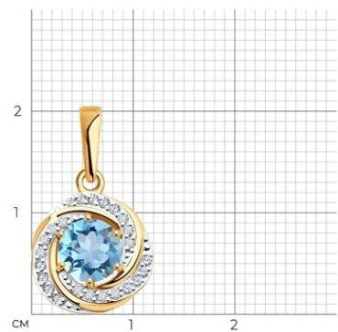 Подвеска Diamant 51-330-02281-1 вес 1.46 г золото, топаз купить,119108