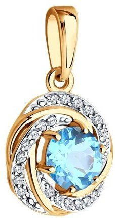 Подвеска Diamant 51-330-02281-1 вес 1.46 г золото, топаз купить,119108